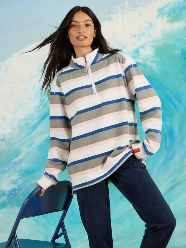 Sweat À Demi-Zip À Rayures