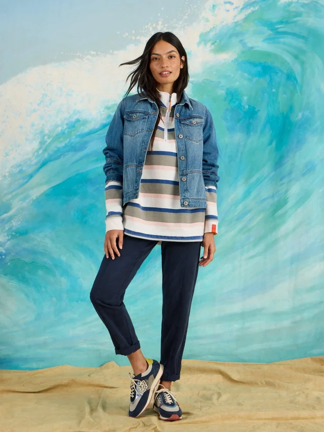 Sweat À Demi-Zip À Rayures