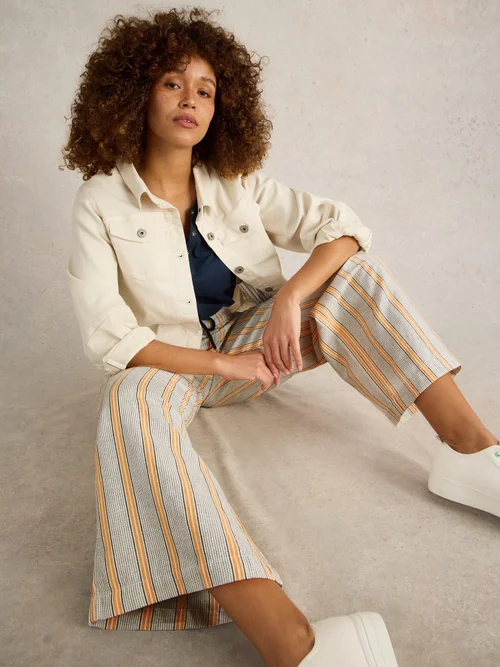 Pantalon Belle en lin mélangé - White Mlt - 52/R Image 1