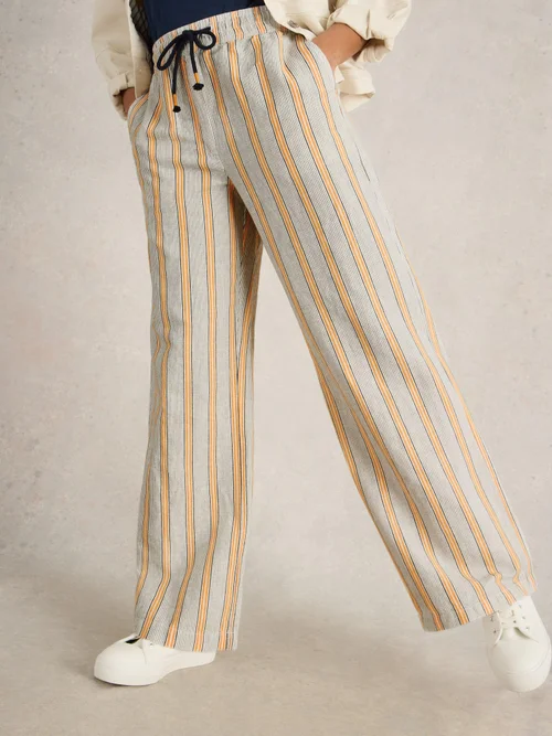 Pantalon Belle en lin mélangé - White Mlt - 52/R Image 3