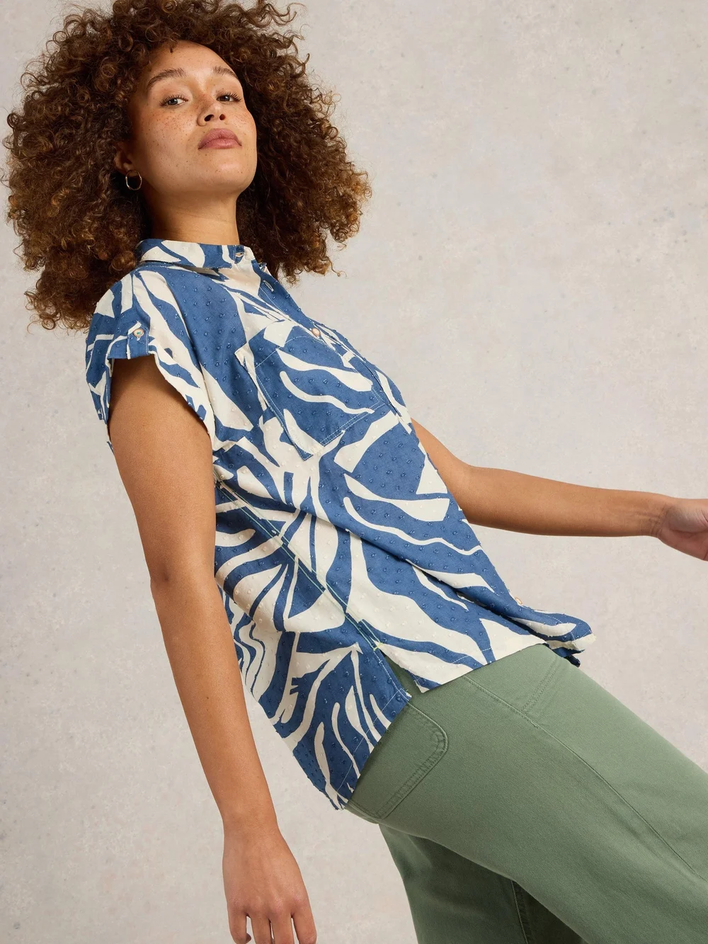 Chemise En Coton Biologique Ellie - Navy Pr - 44 Image 1