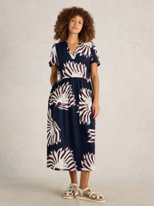 Robe en lin mélangé Clove - Navy Pr - 34/R Image 2