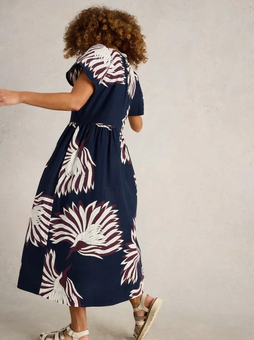 Robe en lin mélangé Clove - Navy Pr - 34/R Image 4