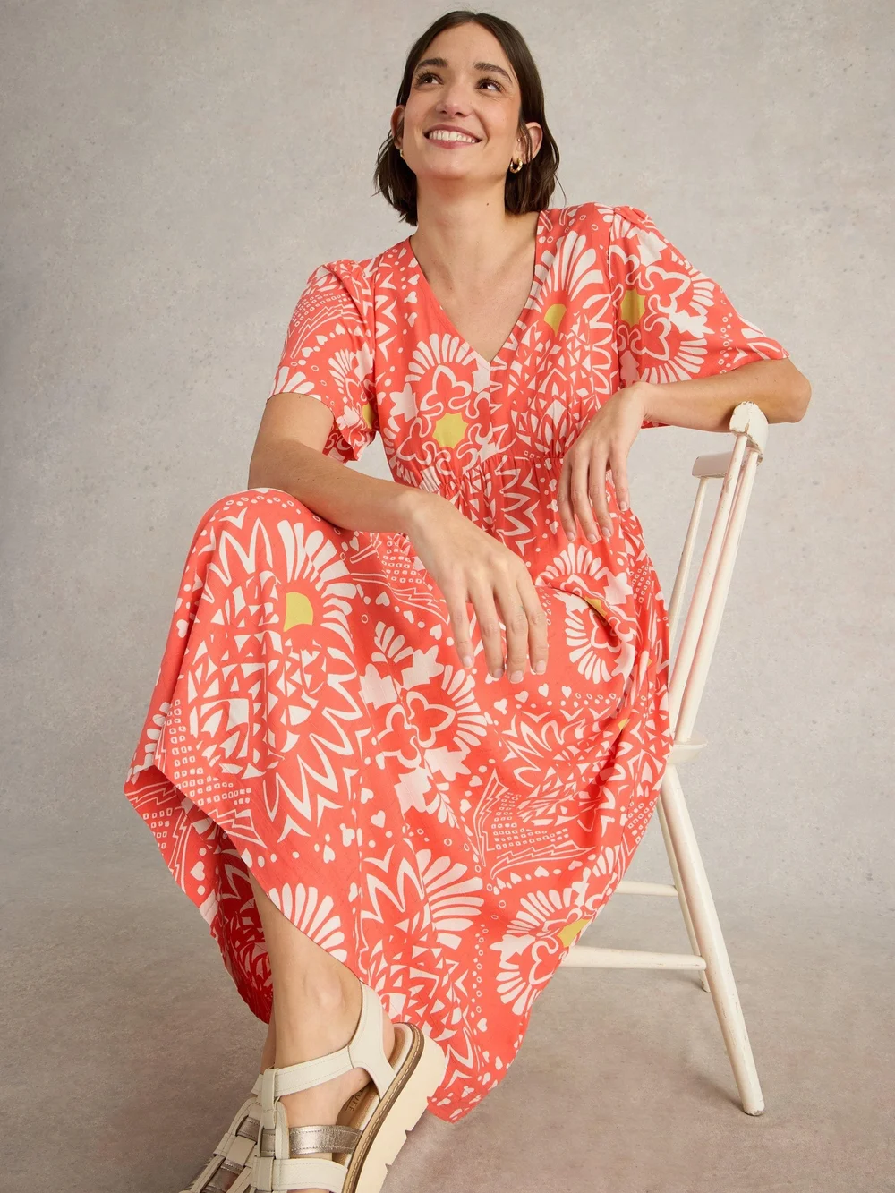 Robe midi Lucy - Coral Pr - 52/R Image 1