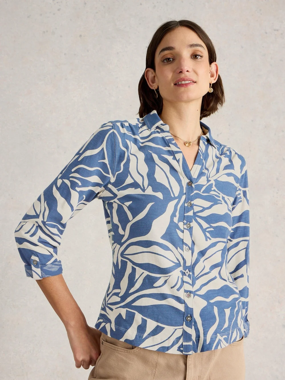 Chemise En Jersey Annie - Navy Multi - 52 Image 1