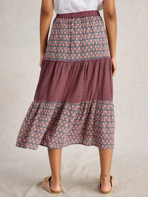 Jupe imprimée mixte Mabel - Navy Multi - 50/R Image 4