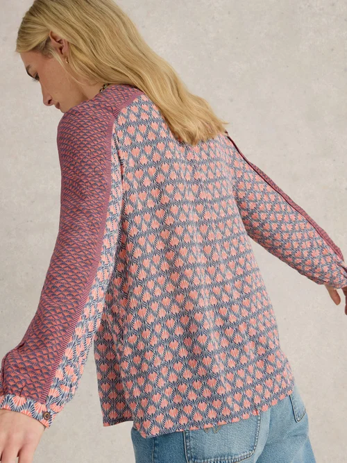 Top imprimé mixte Mabel - Navy Multi - 52 Image 4