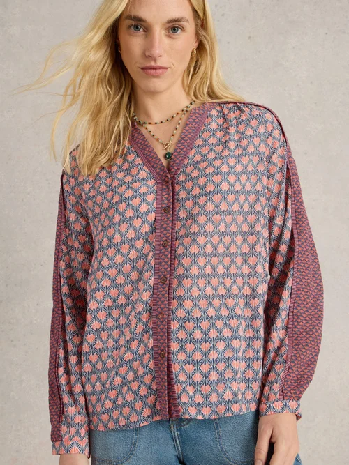Top imprimé mixte Mabel - Navy Multi - 52 Image 3