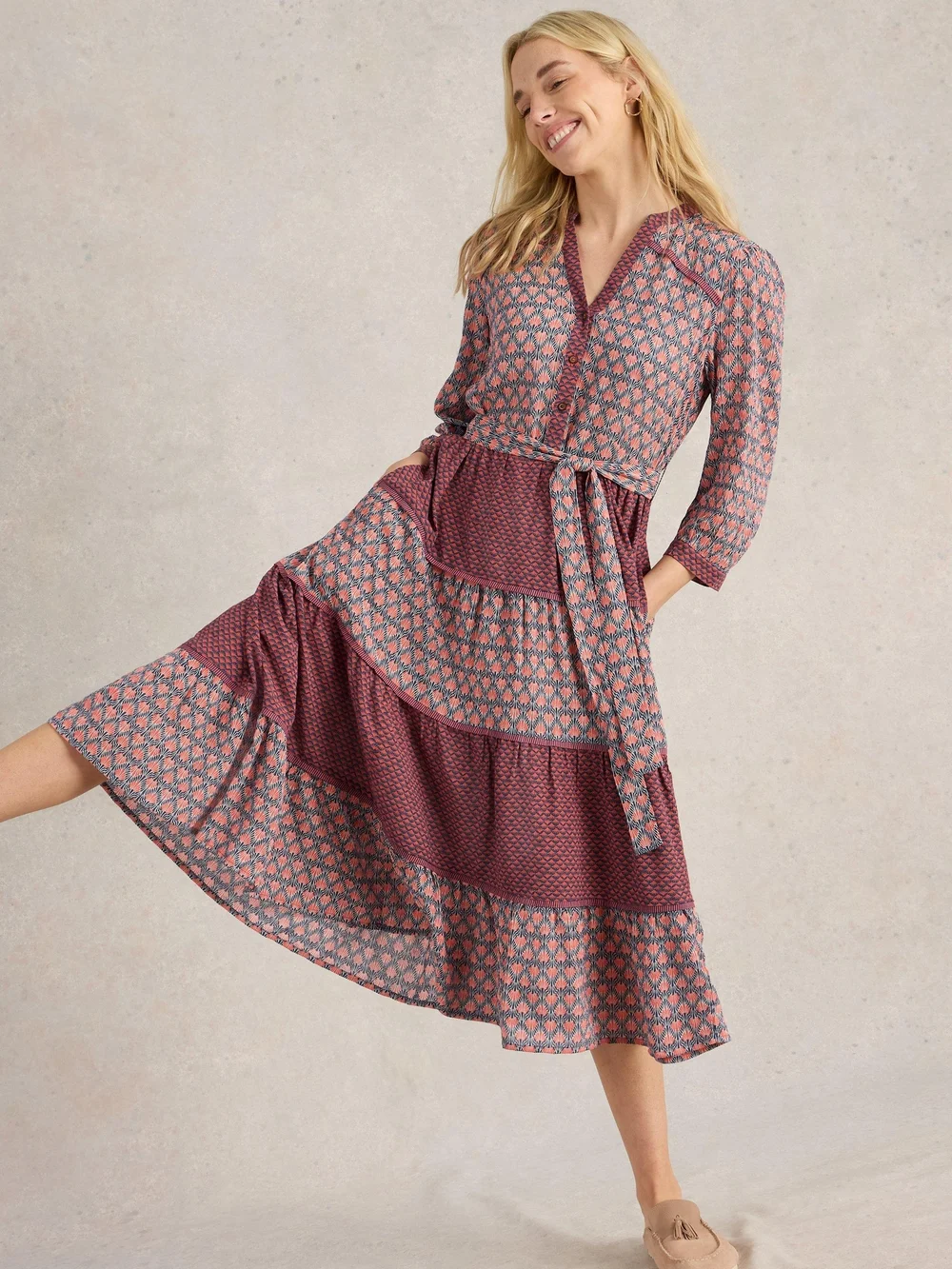 Robe imprimée mixte Mabel - Navy Multi - 50/R Image 1