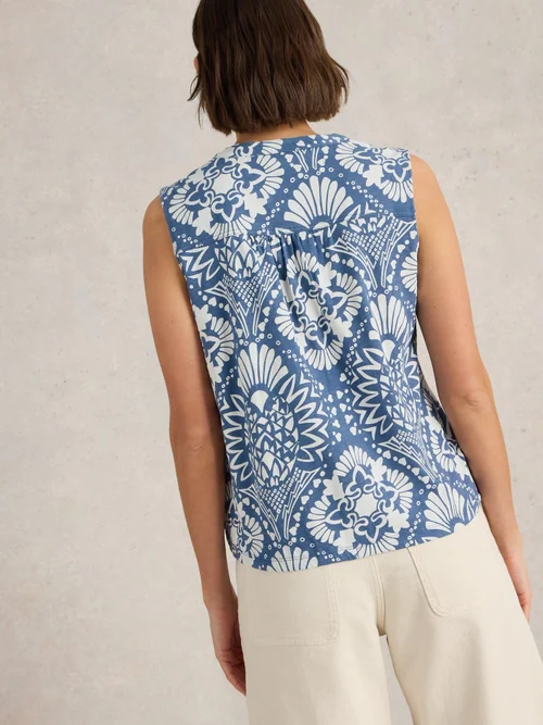 CHEMISE SANS MANCHES TULIP - Blue Pr - 34 Image 4