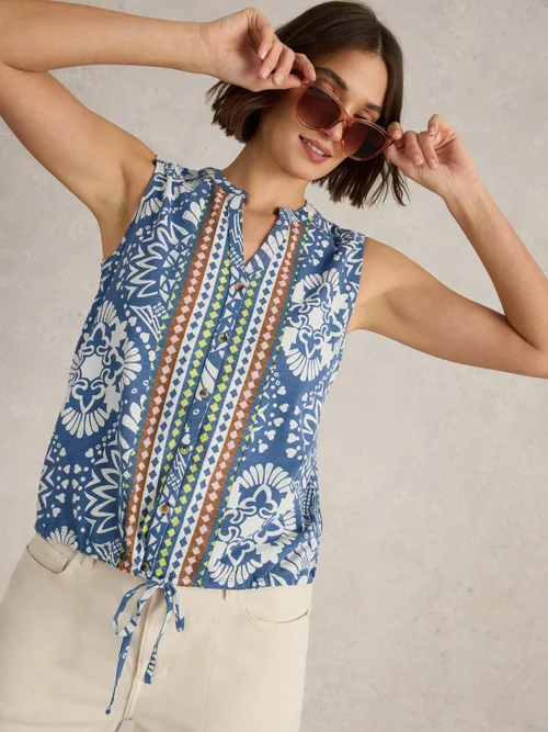 CHEMISE SANS MANCHES TULIP - Blue Pr - 34 Image 1