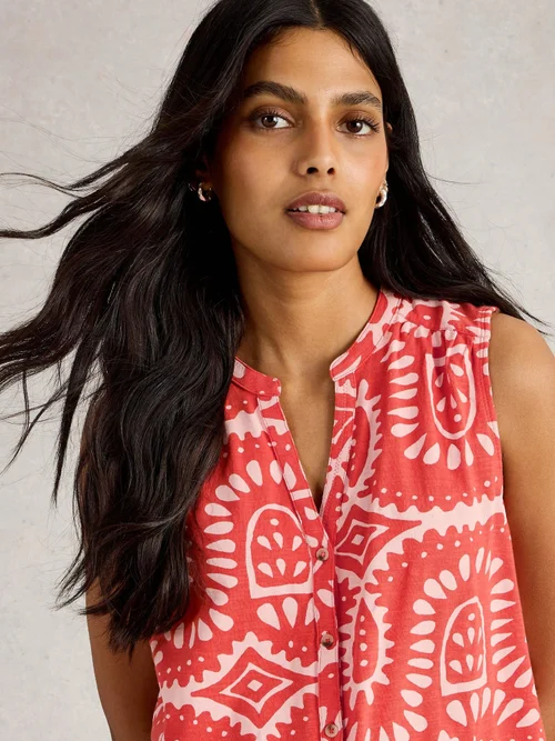 CHEMISE SANS MANCHES TULIP - Orange Pr - 52 Image 3