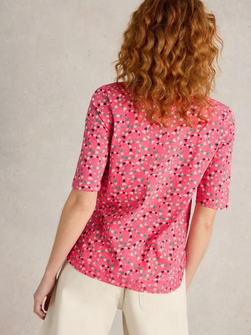 T-SHIRT EN JERSEY WEAVER - Coral Pr - 52 Image 4