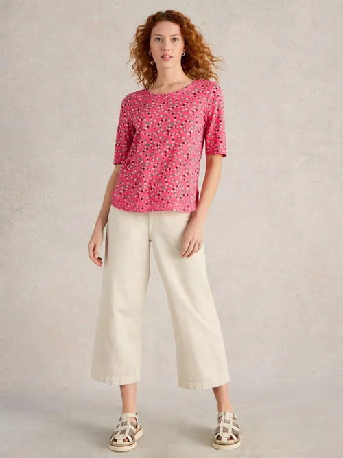 T-SHIRT EN JERSEY WEAVER - Coral Pr - 52 Image 2