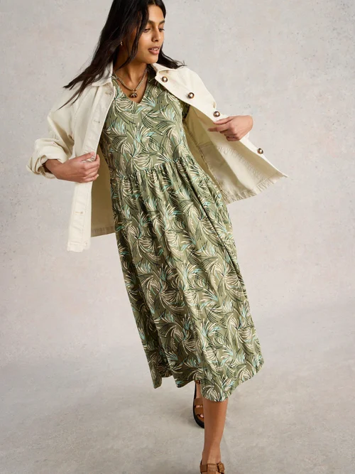Robe en jersey Leah - Green Pr - 34/R Image 3
