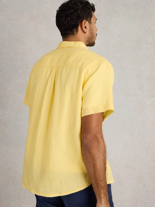 Chemise Keswick Ss En Lin - Lgt Yellow - XXL Image 4