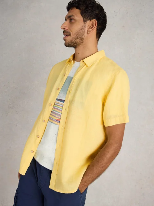 Chemise Keswick Ss En Lin - Lgt Yellow - XXL Image 3