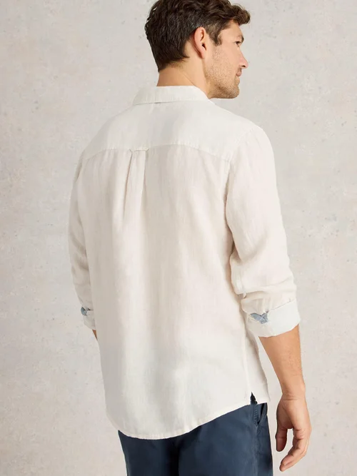 Chemise Longue En Lin Keswick - Bril White - XXXL Image 4