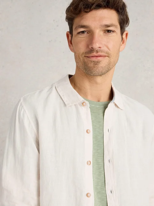 Chemise Longue En Lin Keswick - Bril White - XXXL Image 3
