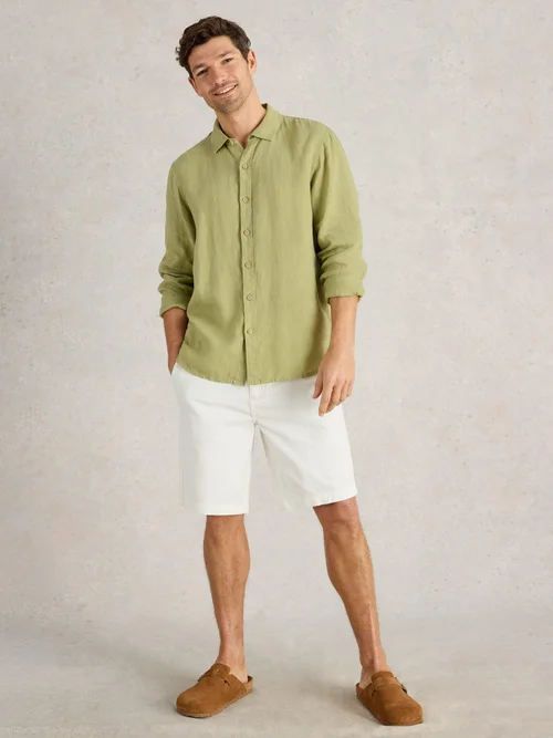 Chemise Longue En Lin Keswick - Mid Green - XL Image 2