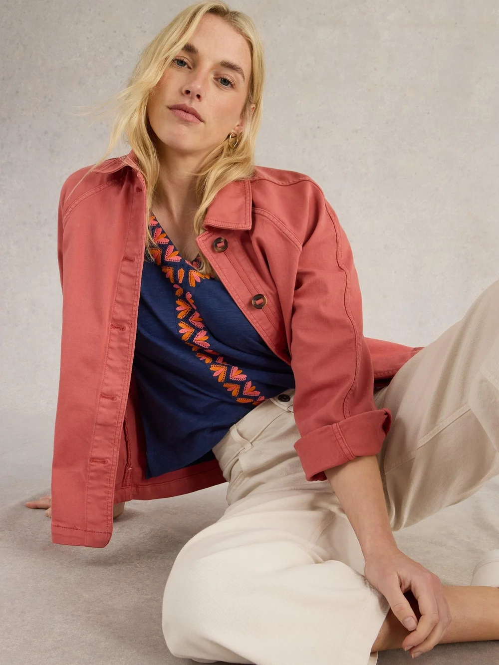NEVA TOP BRODÉ - Navy Multi - 52 Image 1