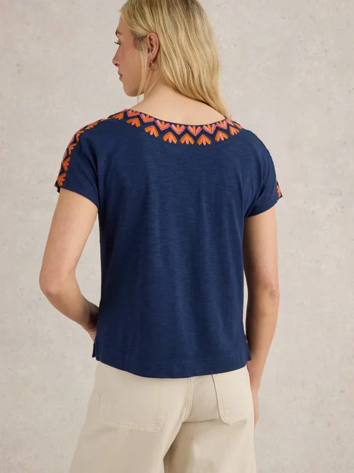NEVA TOP BRODÉ - Navy Multi - 52 Image 4