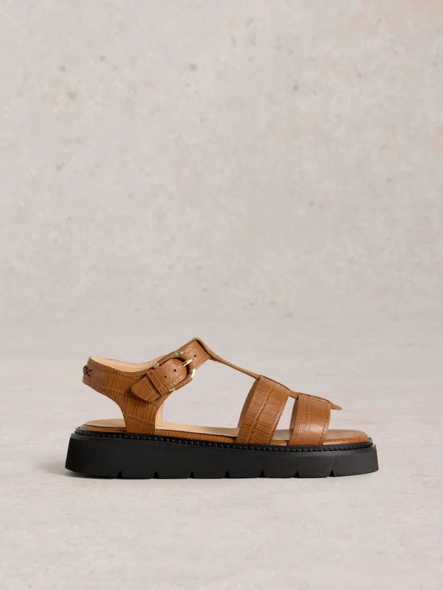 Sandales en cuir Rose