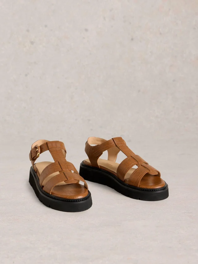 Sandales en cuir Rose