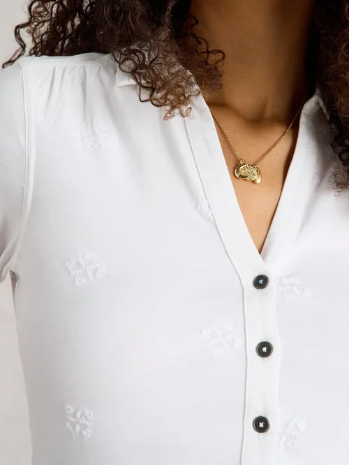 Chemise Brodée Annie Ss - Bril White - 52/R Image 3