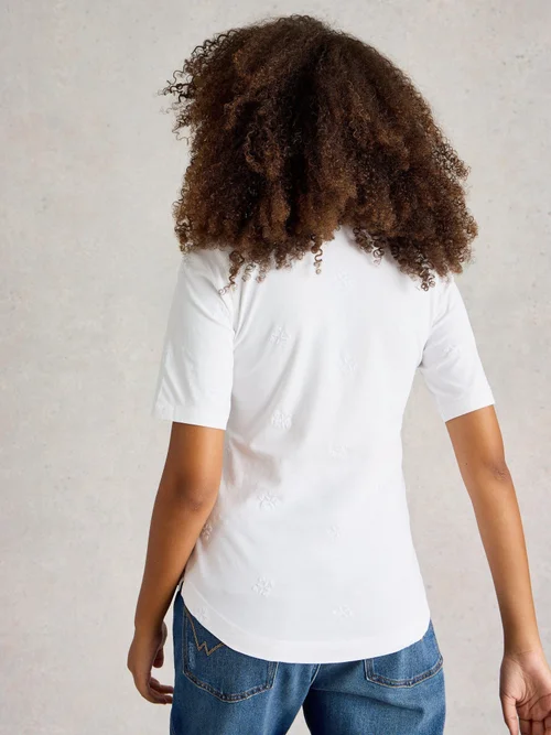 Chemise Brodée Annie Ss - Bril White - 52/R Image 4