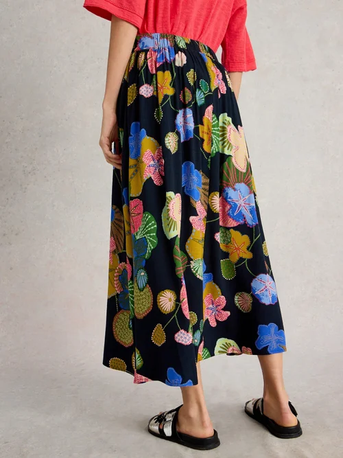 Jupe midi Abigail - Navy Pr - 52/R Image 4