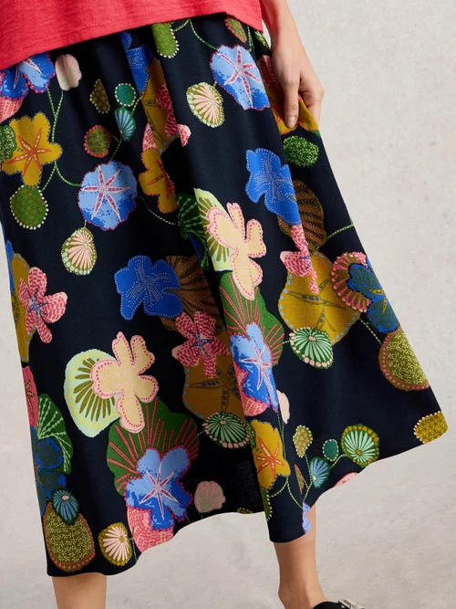 Jupe midi Abigail - Navy Pr - 52/R Image 3