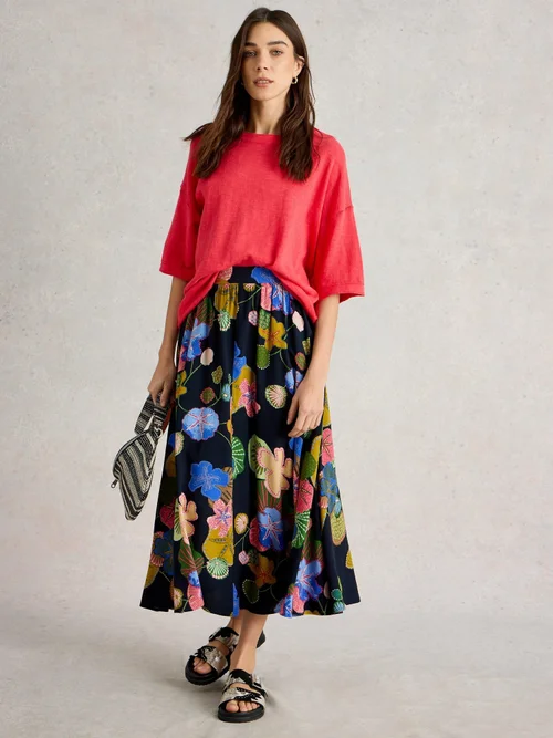 Jupe midi Abigail - Navy Pr - 52/R Image 2