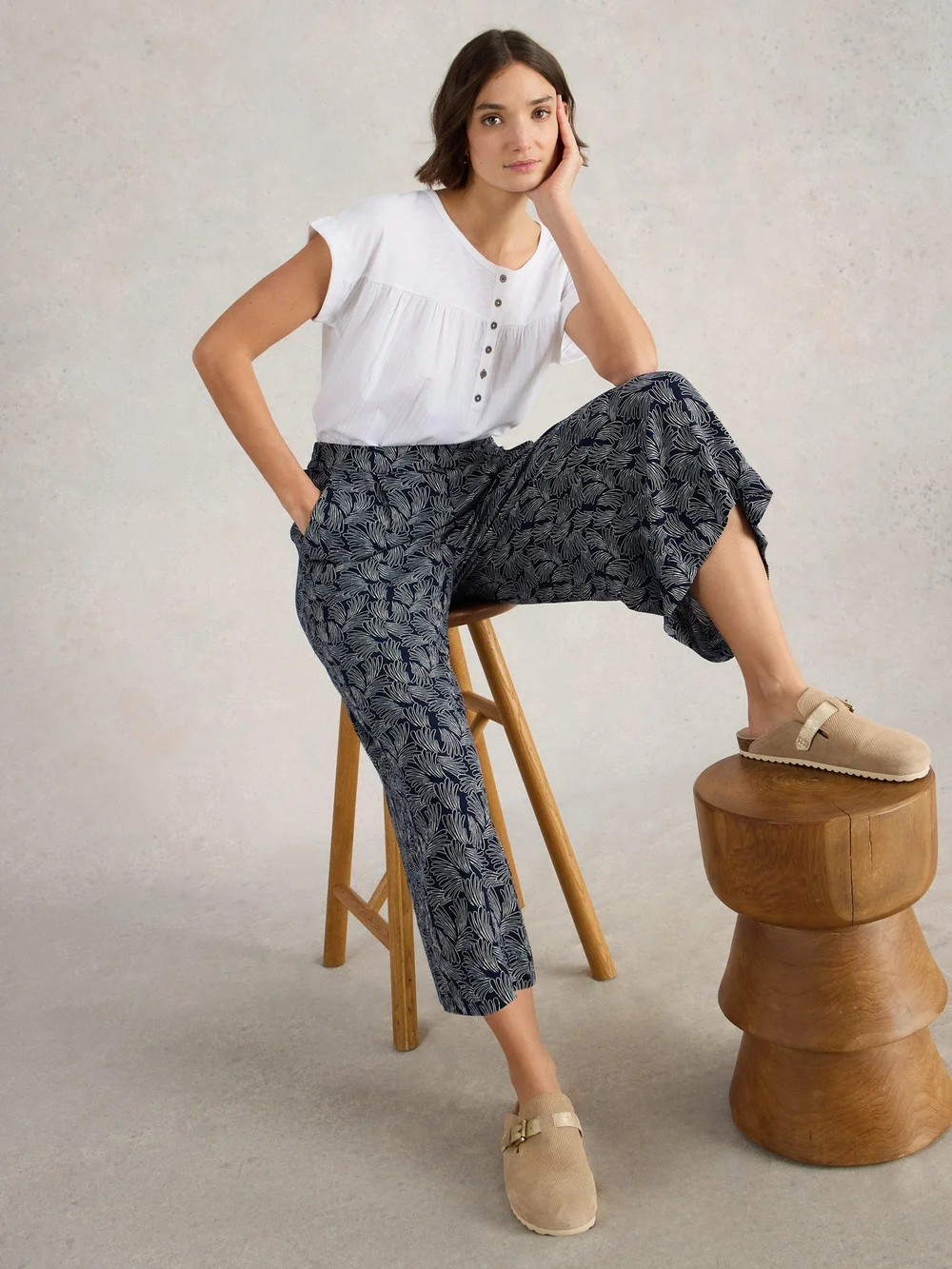Jupe-culotte froissée Lisette - Navy Pr - 52/R Image 1