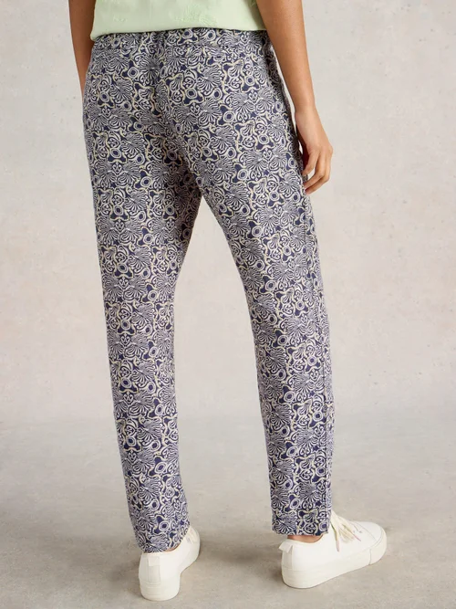 Pantalon en lin Rowena - Navy Pr - 44/R Image 4