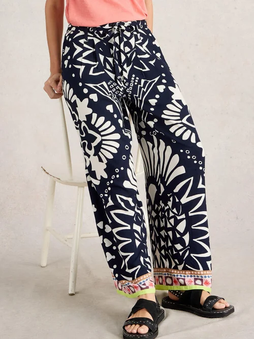 Pantalon large Farah - Navy Multi - 36/R Image 1