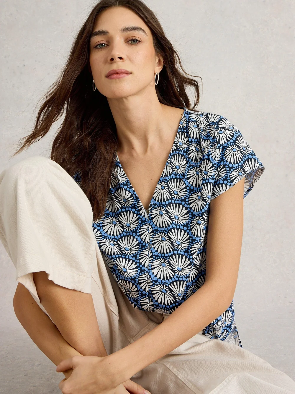 Top en coton biologique Rae - Blue Pr - 52 Image 1