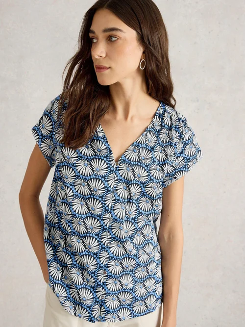 Top en coton biologique Rae - Blue Pr - 52 Image 3