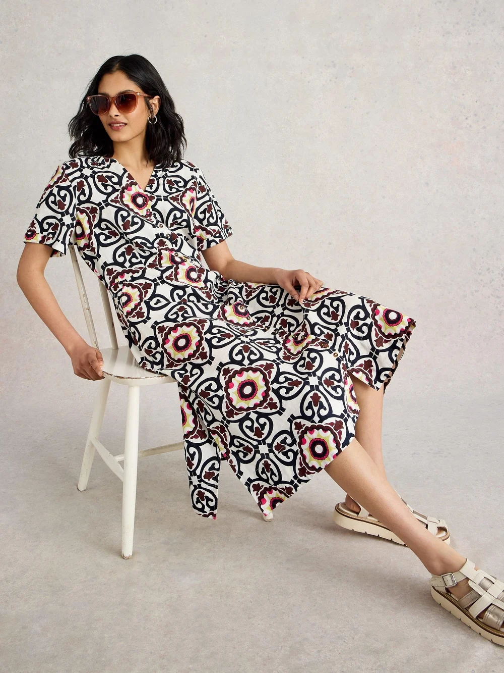 Robe en lin Iris - Ivory Pr - 52/R Image 1