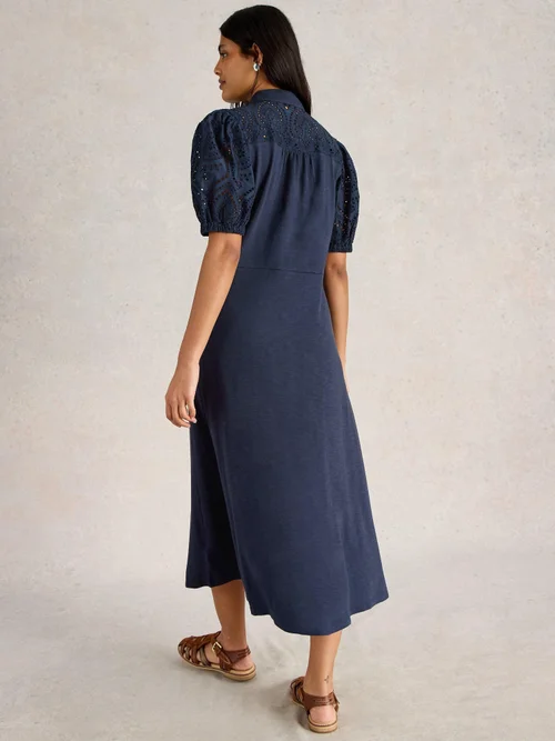 Robe chemise brodée Rua - Dark Navy - 52/R Image 4