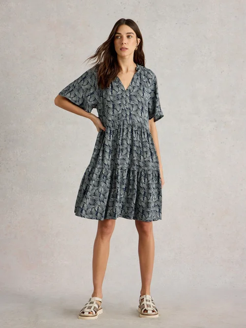 Robe Sophia froissée - Navy Pr - 40/R Image 2