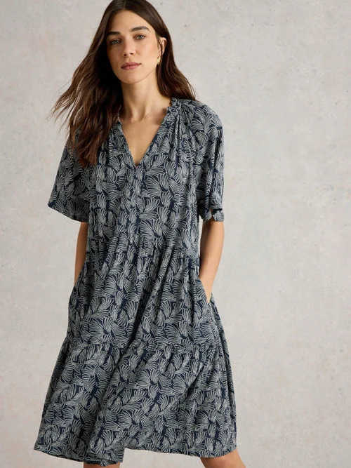 Robe Sophia froissée - Navy Pr - 40/R Image 3