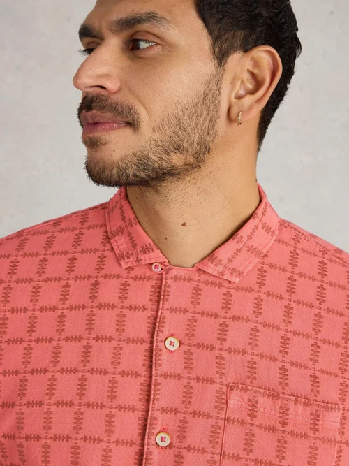 Chemise SS à carreaux surteints - Deep Pink - XXL Image 3