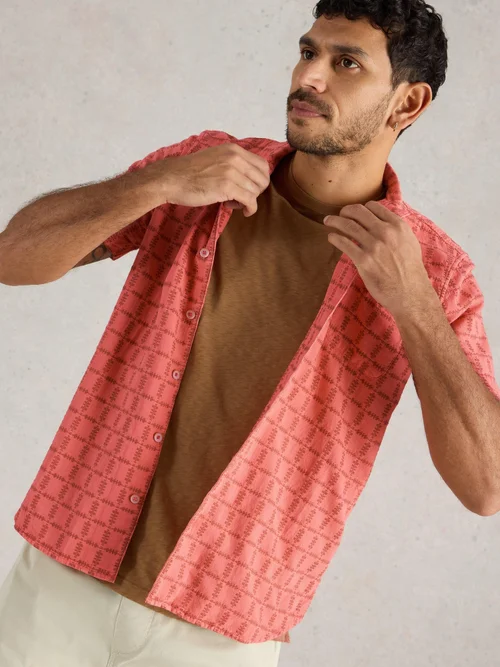 Chemise SS à carreaux surteints - Deep Pink - XXXL Image 1