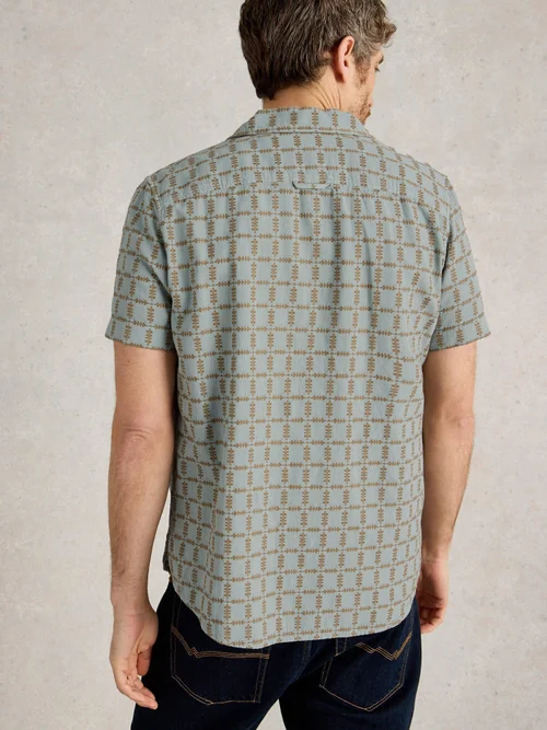 Chemise SS à carreaux surteints - Lgt Blue - XXXL Image 4