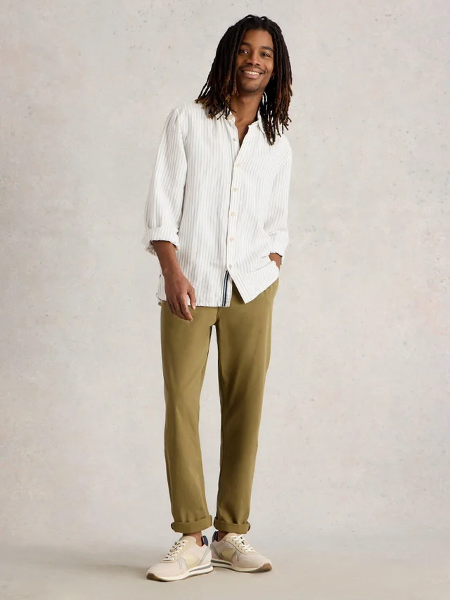 Chemise en lin à rayures Keswick LS