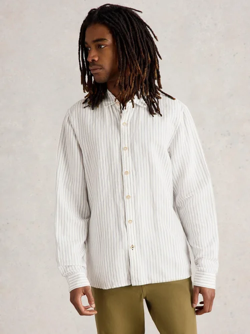 Chemise en lin à rayures Keswick LS - Nat Mlt - XXXL Image 3