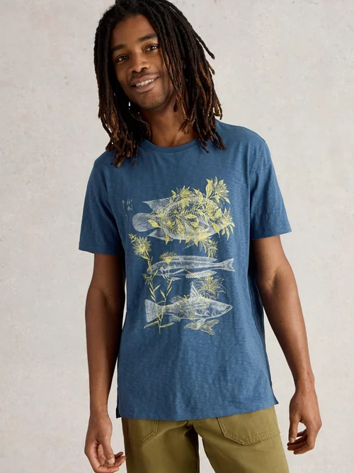 T-shirt graphique poissons Abersoch - Blue Pr - XXXL Image 3