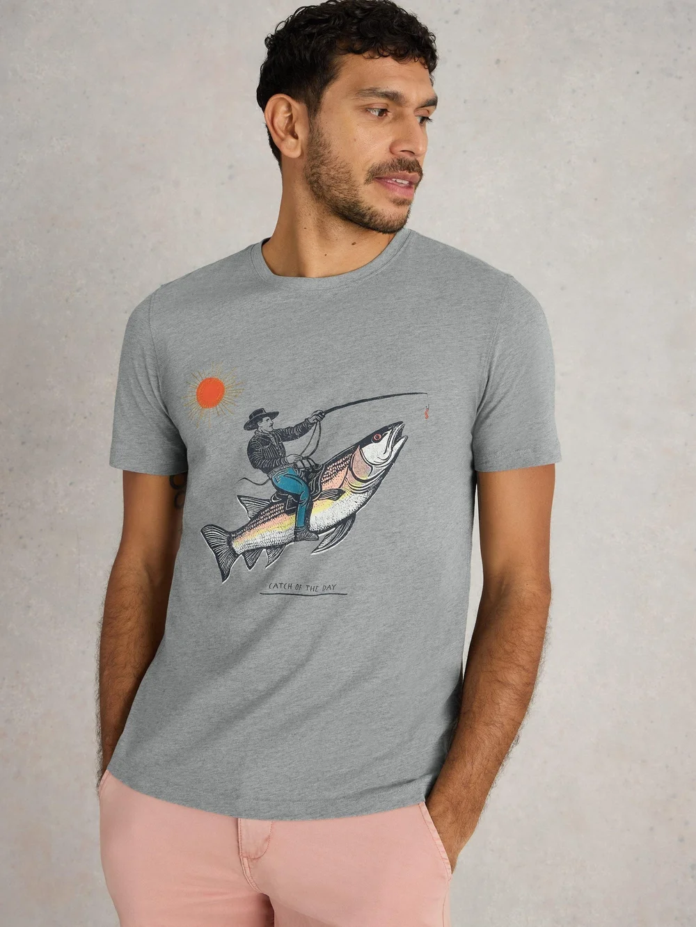 T-shirt graphique Abersoch Fish - Denim Pr - XS Image 1