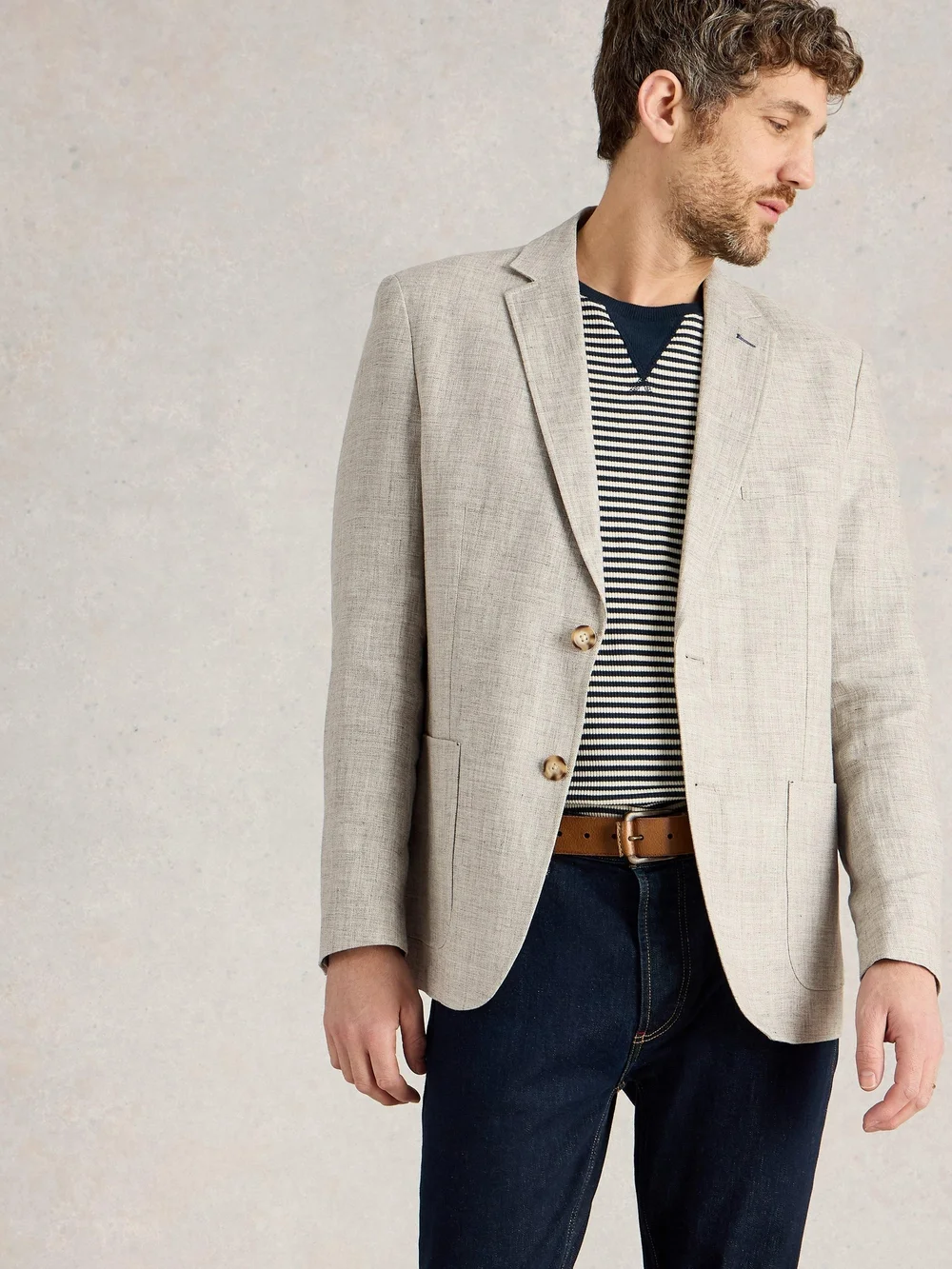 Blazer en lin - Lgt Grey - 48 Image 1
